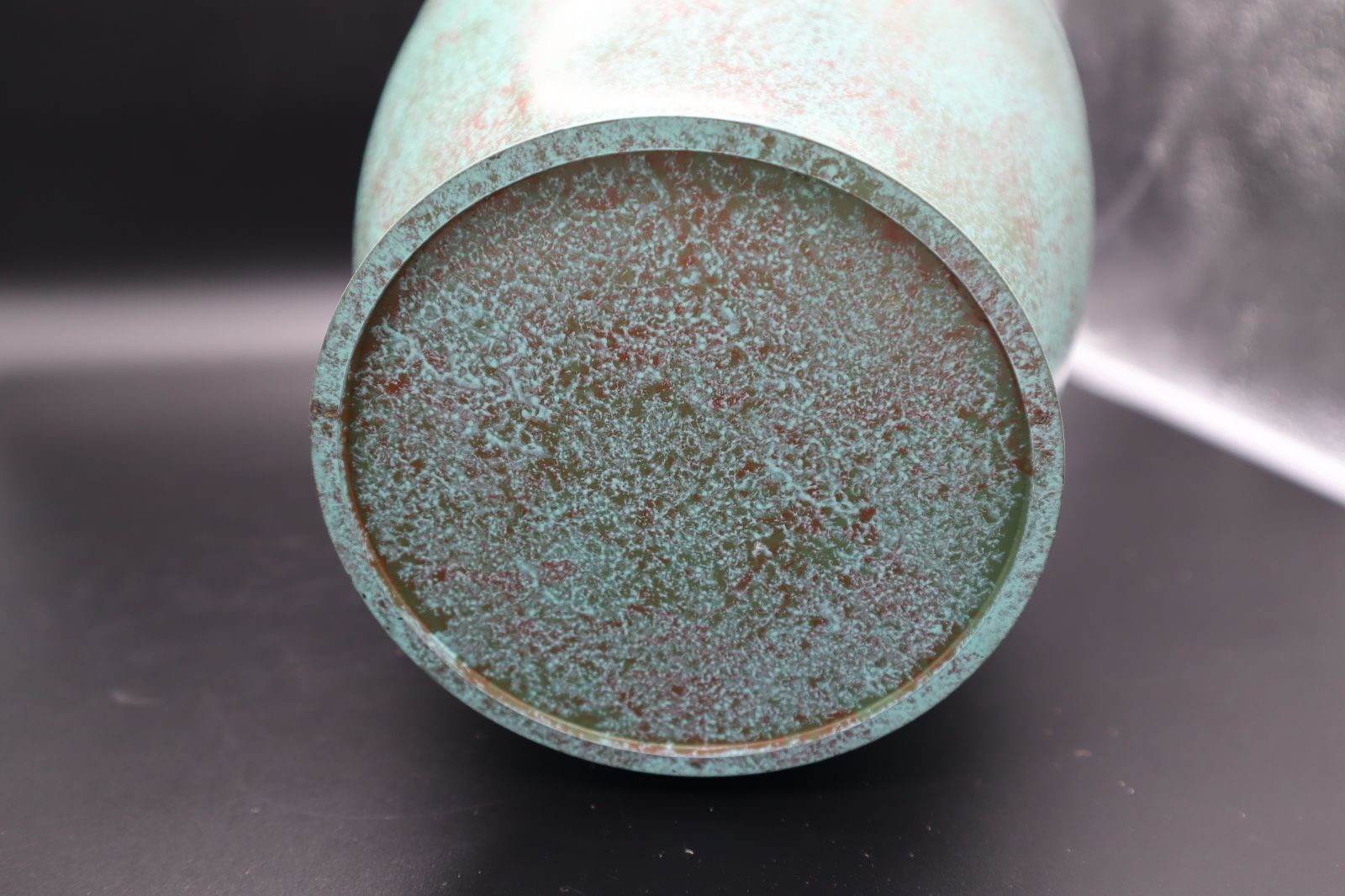 △ ｜青銅花瓶 花器 義次造｜ 共箱 青銅 器｜アンティーク 銅造 骨董
