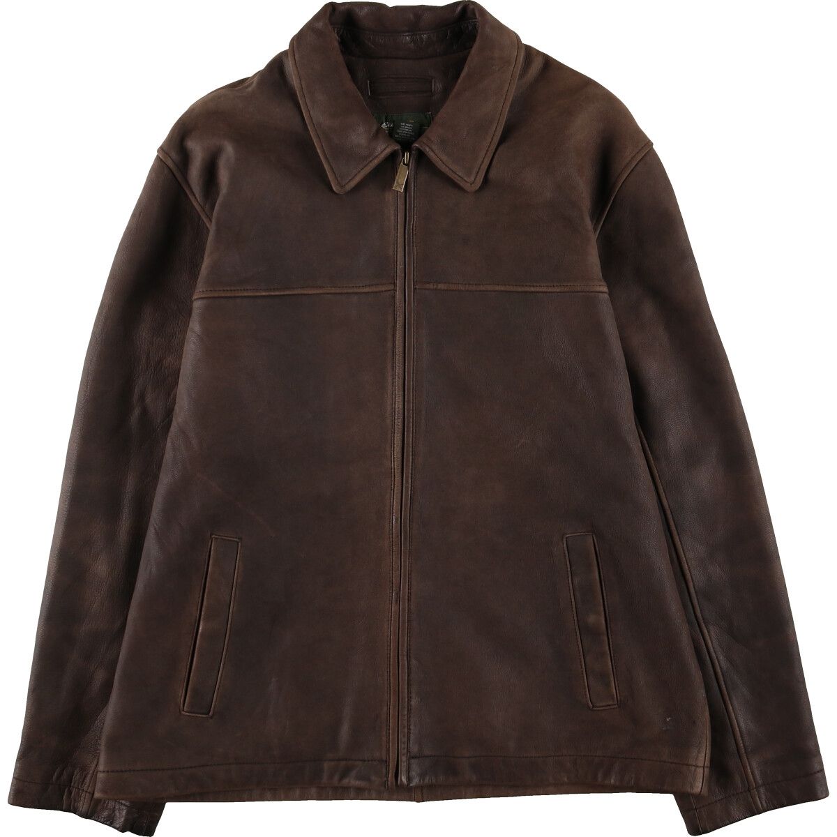 古着 エディーバウアー Eddie Bauer レザーブルゾンタイプ メンズL相当/evb006340