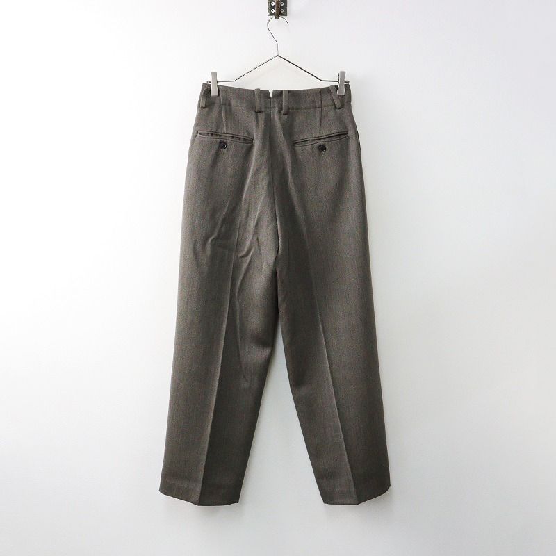 か*で様 YLEVE WOOL RAYON ウールレーヨンワイドスラックス 定価 極美品 定価5.3万 2024AW イレーヴ YLEVE WOOL RAYON TWILL TR 1