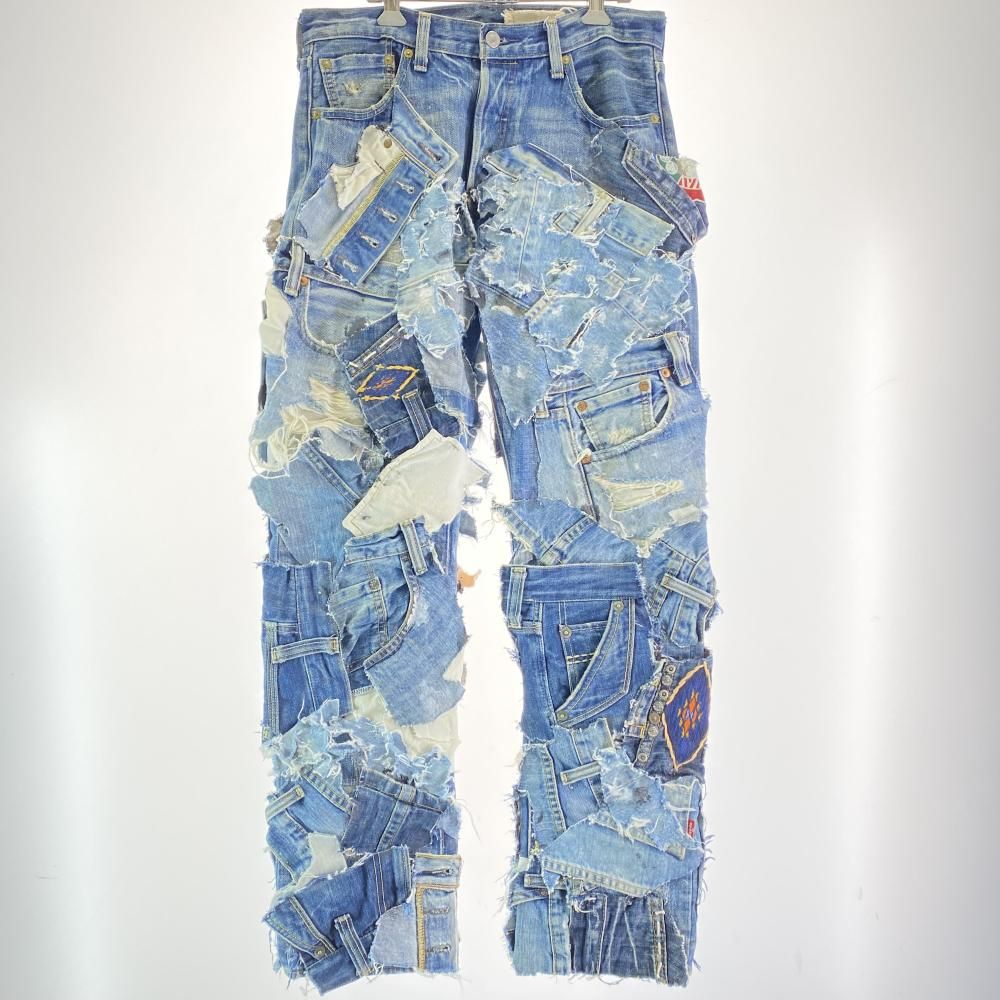 innocence ny イノセンス風 リメイクパッチワークデニムパンツ 実寸79 イノセンスニューヨーク 17