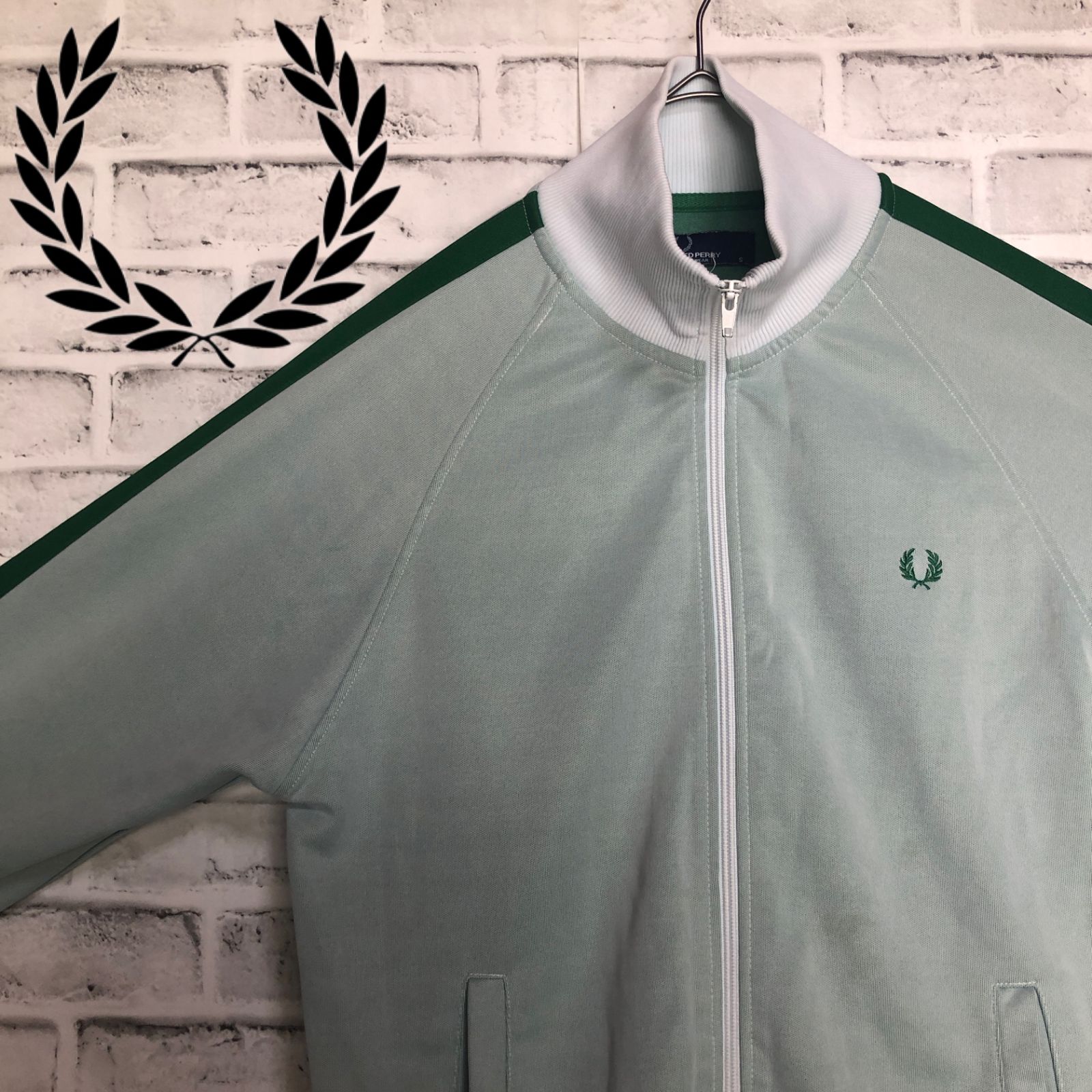 Fred Perry⭐️トラックジャケット/ジャージ M ミント 緑刺繍月桂樹 