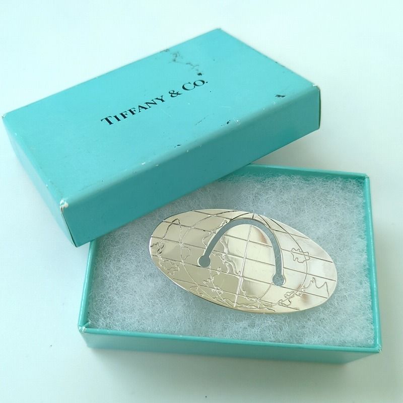 TIFFANY テティファニー マネークリップ ブックマーク 地球 SV925 ティファニー マネークリップ 925 箱無し TIFFANY テティファニー