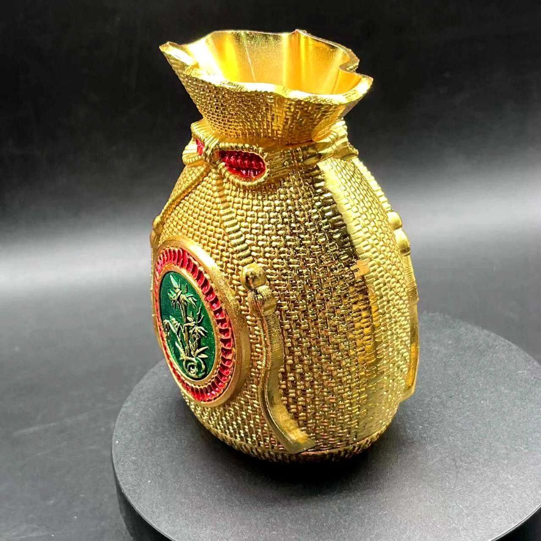 美術品・アンティーク・コレクション 銅器 お金が袋 聚宝盆 風水 開運