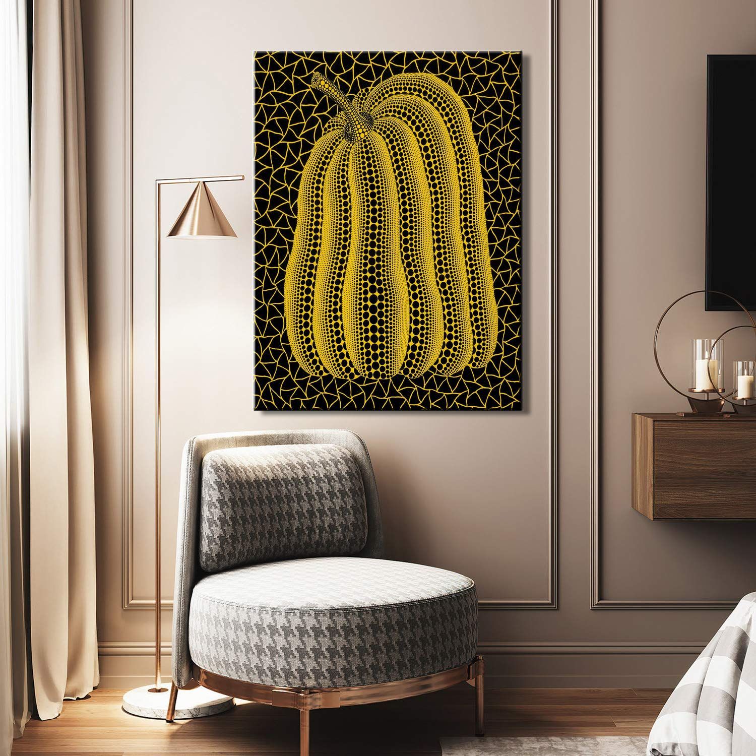 草間彌生カボチャ抽象画 にじみ出 絵画 30cm×20cmキャンバス 草間彌生カボチャ抽象画 にじみ出 絵画 30cm×20cmキャンバス