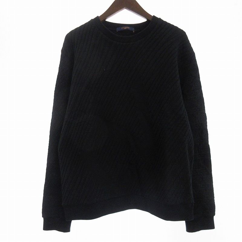 ルイヴィトン LOUIS VUITTON 22AW ロゴ モノグラム トレーナー スウェット 長袖 RM222V NS0 HNY02W 黒 ブラック M AA