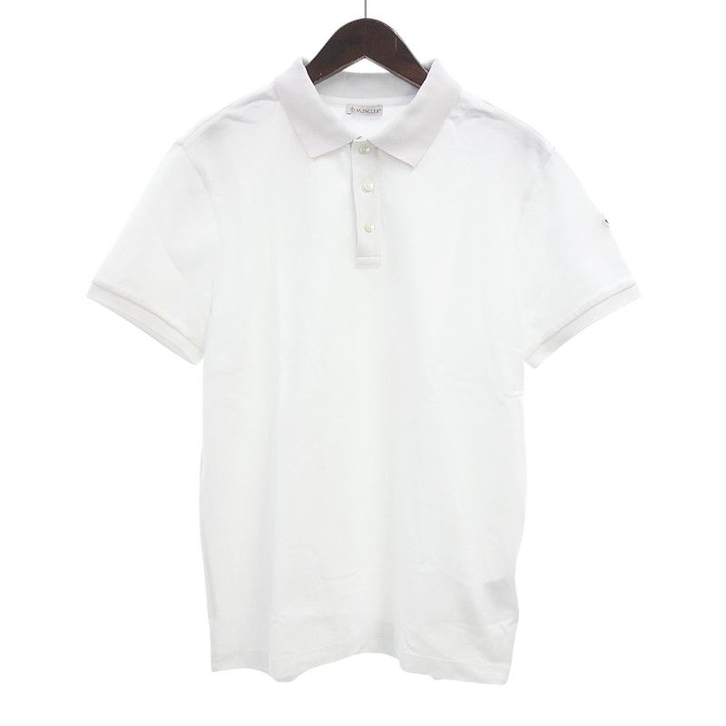 モンクレール|MONCLER MAGLIA POLO MANICA CORTA ワッペン ポロ シャツ ホワイト サイズ メンズL