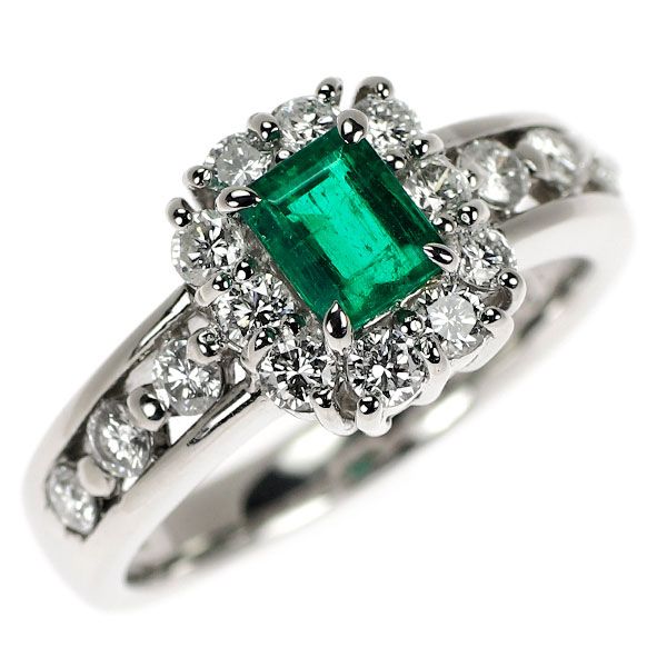 Pt900 エメラルド ダイヤモンド リング 0.51ct D.64ct - メルカリ