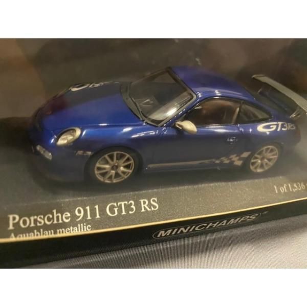 ポルシェ 特注 ミニチャンプス 1/43 911 GT3 RS 2010 Porsche 911 GT3 RS (997 II) 2010 色：Blue metallic メーカー
