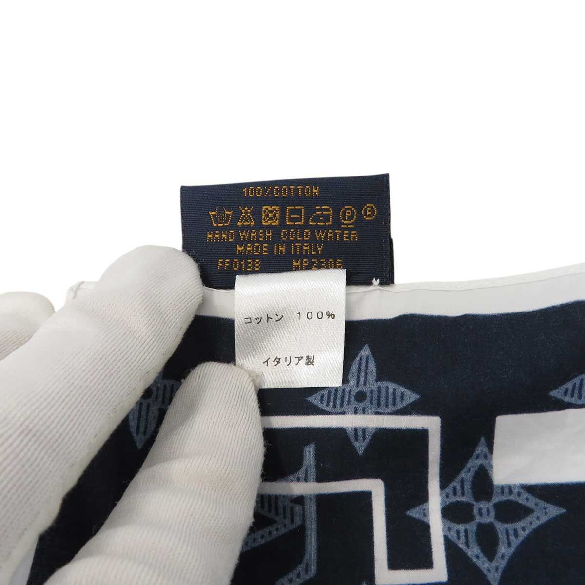 ルイヴィトン モノグラム ロゴ ハンカチ MP 2306 ユニセックス ネイビー LOUIS VUITTON アパレル 小物