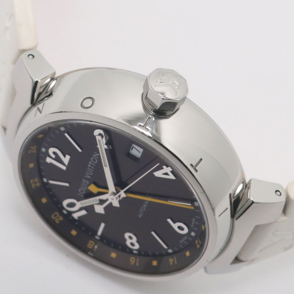 名東】ルイヴィトン タンブール GMT Q1131 SS/ラバー 替え革ベルト付き 自動巻き メンズ 男 腕時計 - メルカリ