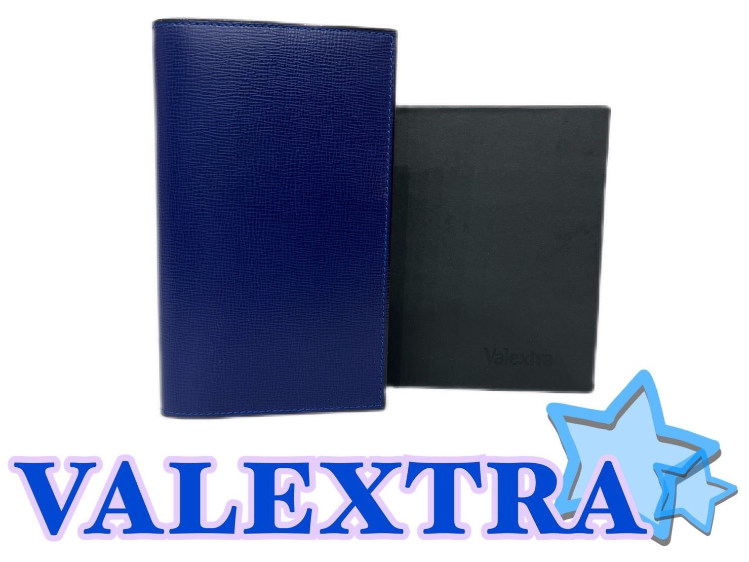 【限定SALE格安】Valextra ブックカバー ソフトカーフスキン ネイビー ブルー イタリア製 手帳・日記・家計簿
