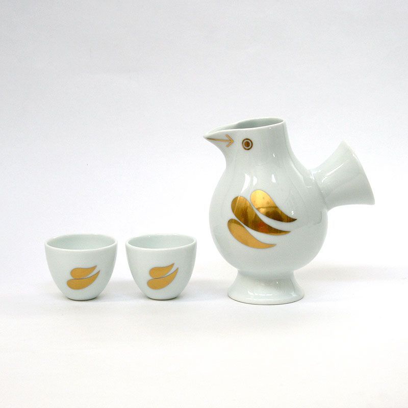 おさけとり 金 リサ ラーソン 徳利とお猪口 波佐見焼 酒器 Lisa Larson ゴールド きん カワイイ かわいい