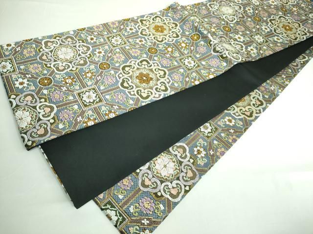平和屋本店□極上 全通柄袋帯 総刺繍 絽刺し 蜀江花文 金糸 逸品