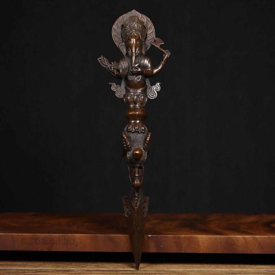 銅製 法器 象鼻金剛降魔杵 招財 辟邪 開運 装飾品 工芸品 置物 銅製 法器 象鼻金剛降魔杵 招財 辟邪 開運 装飾品 工芸品 置物