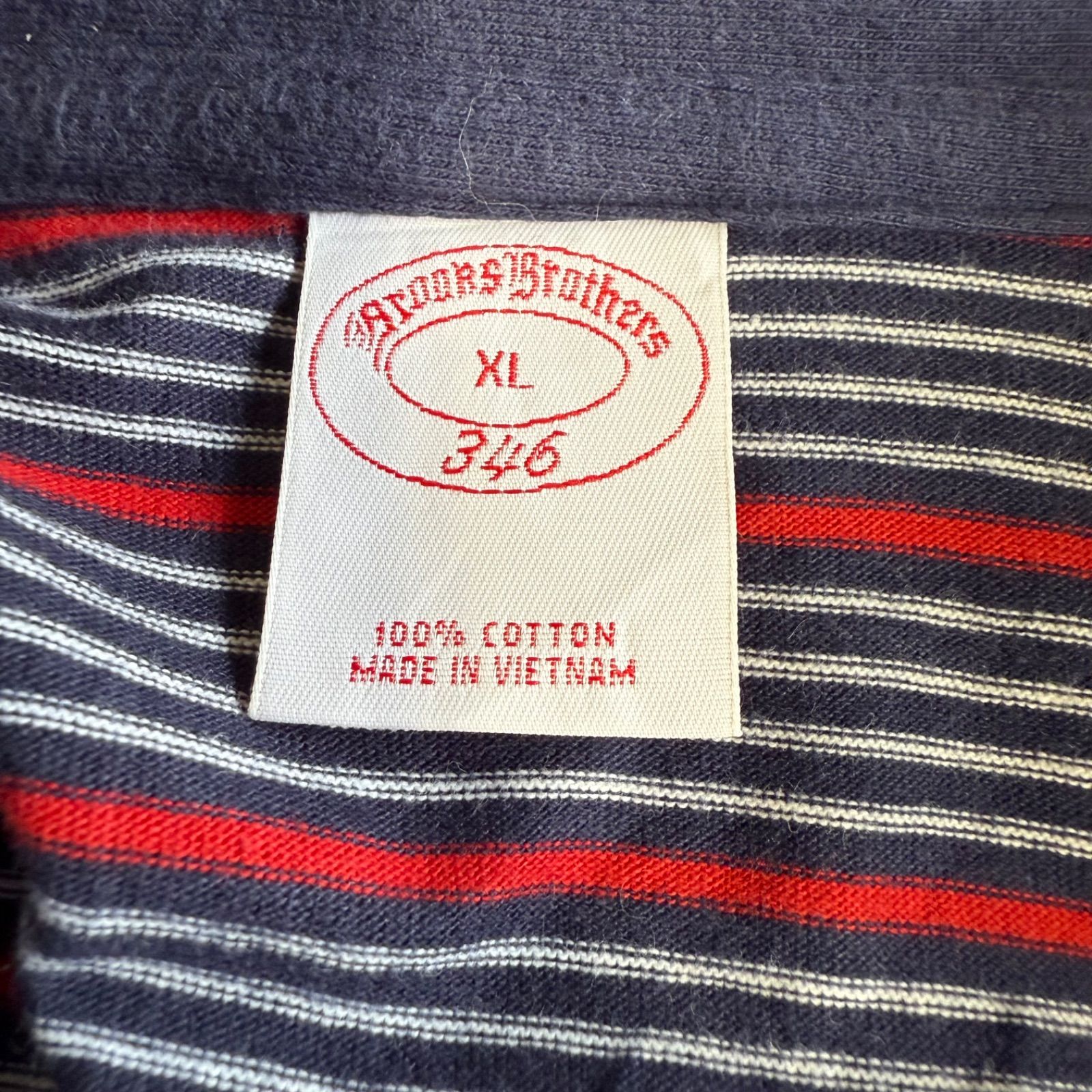 399 BROOKS BROTHERS 半袖 ボーダーポロシャツ XL ネイビー レッド 