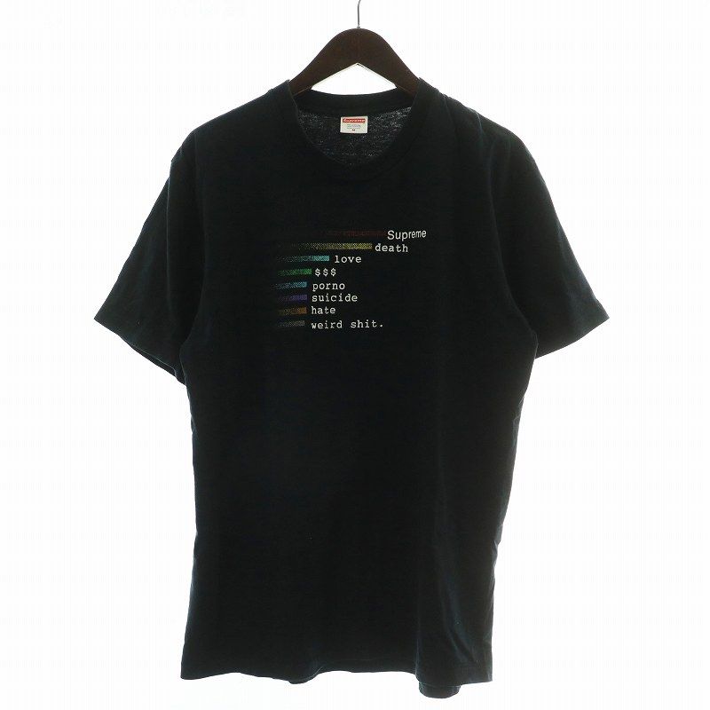 シュプリーム SUPREME 18SS Chart Tee Tシャツ カットソー 半袖 クルーネック 英文 ロゴ プリント M 黒 ブラック |XZ GY12