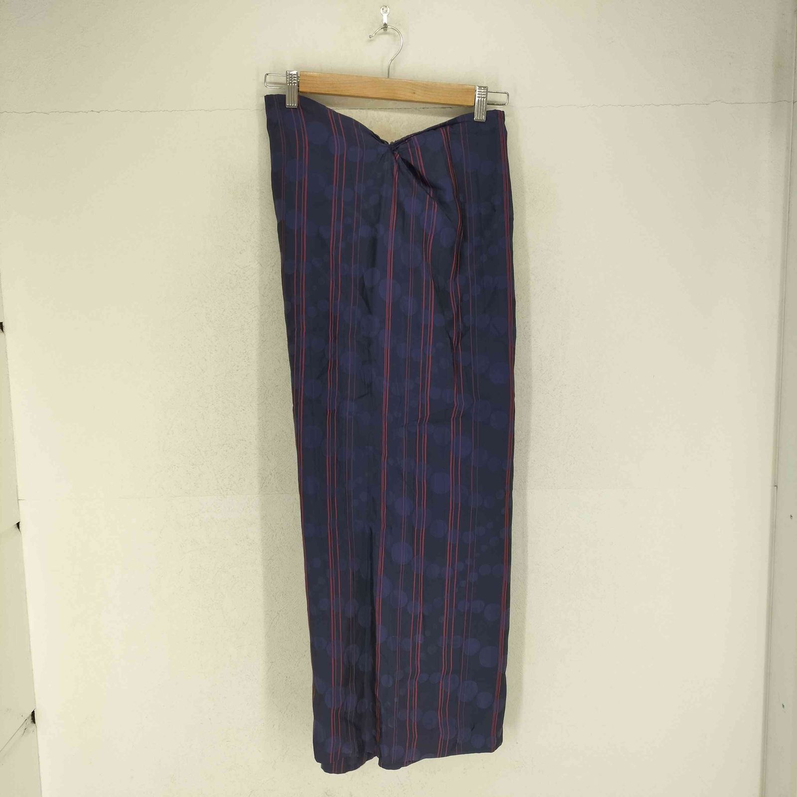 ヨウジヤマモトプリュスノアール YOHJI YAMAMOTO NOIR 02SS ドット×ストライプ サイドボタンスリットアシンメトリースカート レディース 2