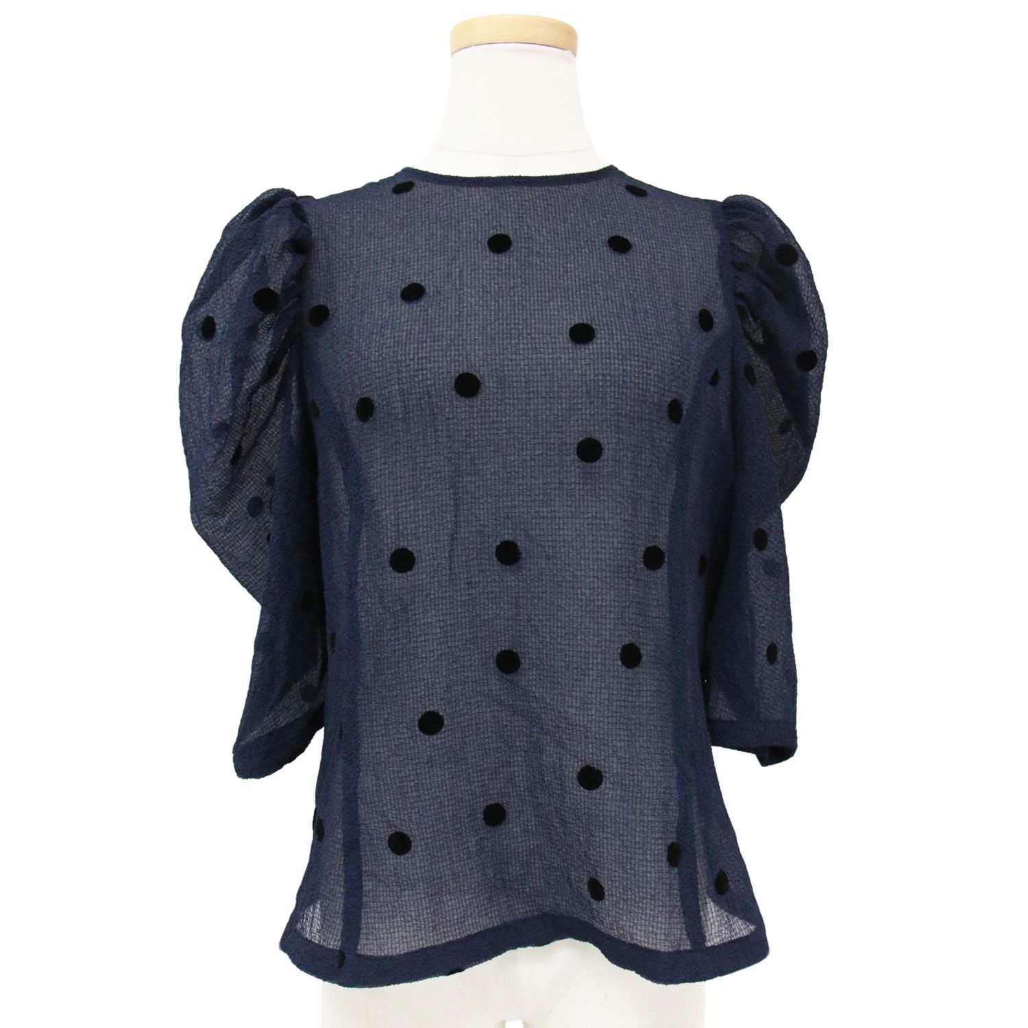 美品 SHE Tokyo シートーキョー ブラウス ネイビー系 1(M) 23春夏 7分