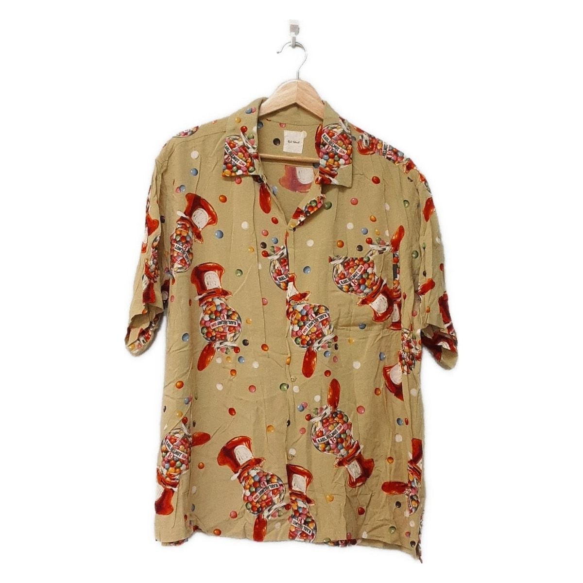 KarlHelmut カールヘルム 半袖シャツ サイズL メンズ - グレーベージュ×ブラウン×マルチ