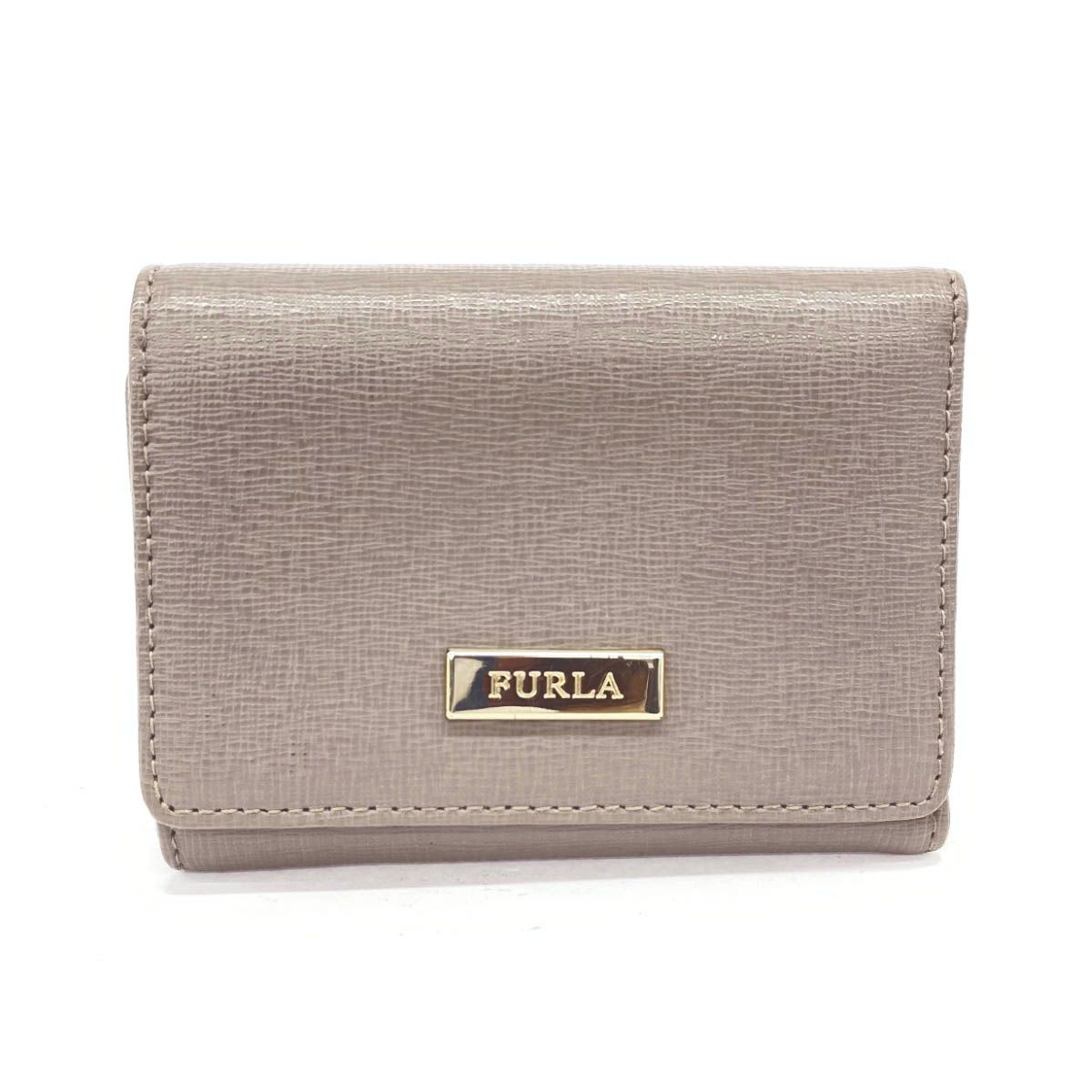 FURLA フルラ Wホック 三つ折り 財布 グレージュ レザー