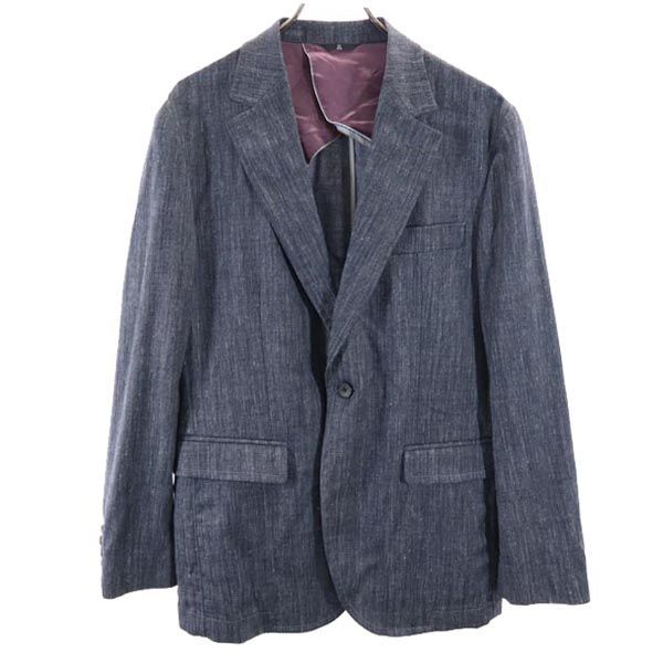 ランバン 日本製 テーラードジャケット 50 ネイビー系 LANVIN メンズ 【中古】  【230914】