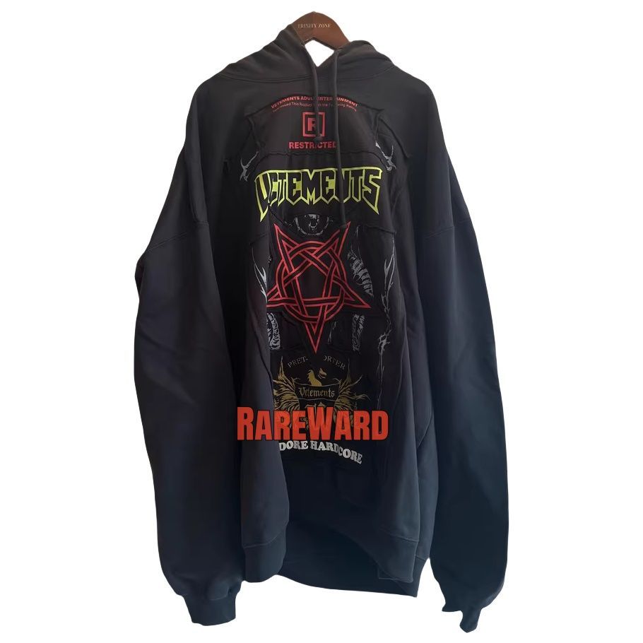 VETEMENTS/ヴェトモン 21AW Hardcore Patched Logo Hoodie プル