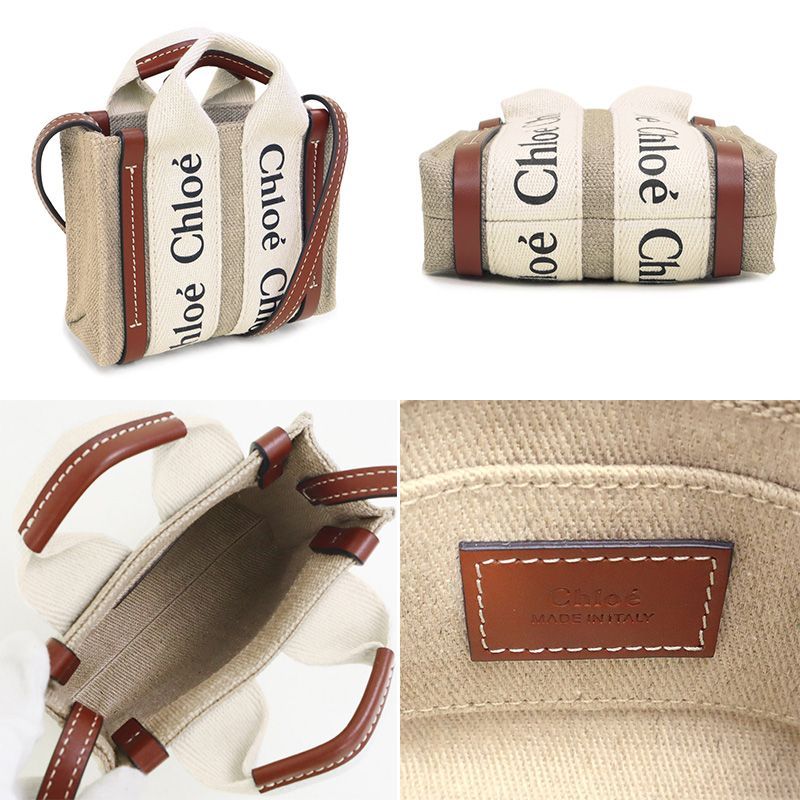 Chloé リネン製Woodyナノトートバッグ | Chloé JP