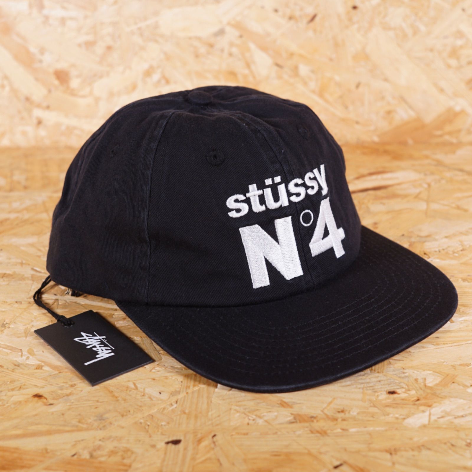 STUSSY NO.4 LOW PRO CAP ステューシー プロキャップ ロゴ ブラック