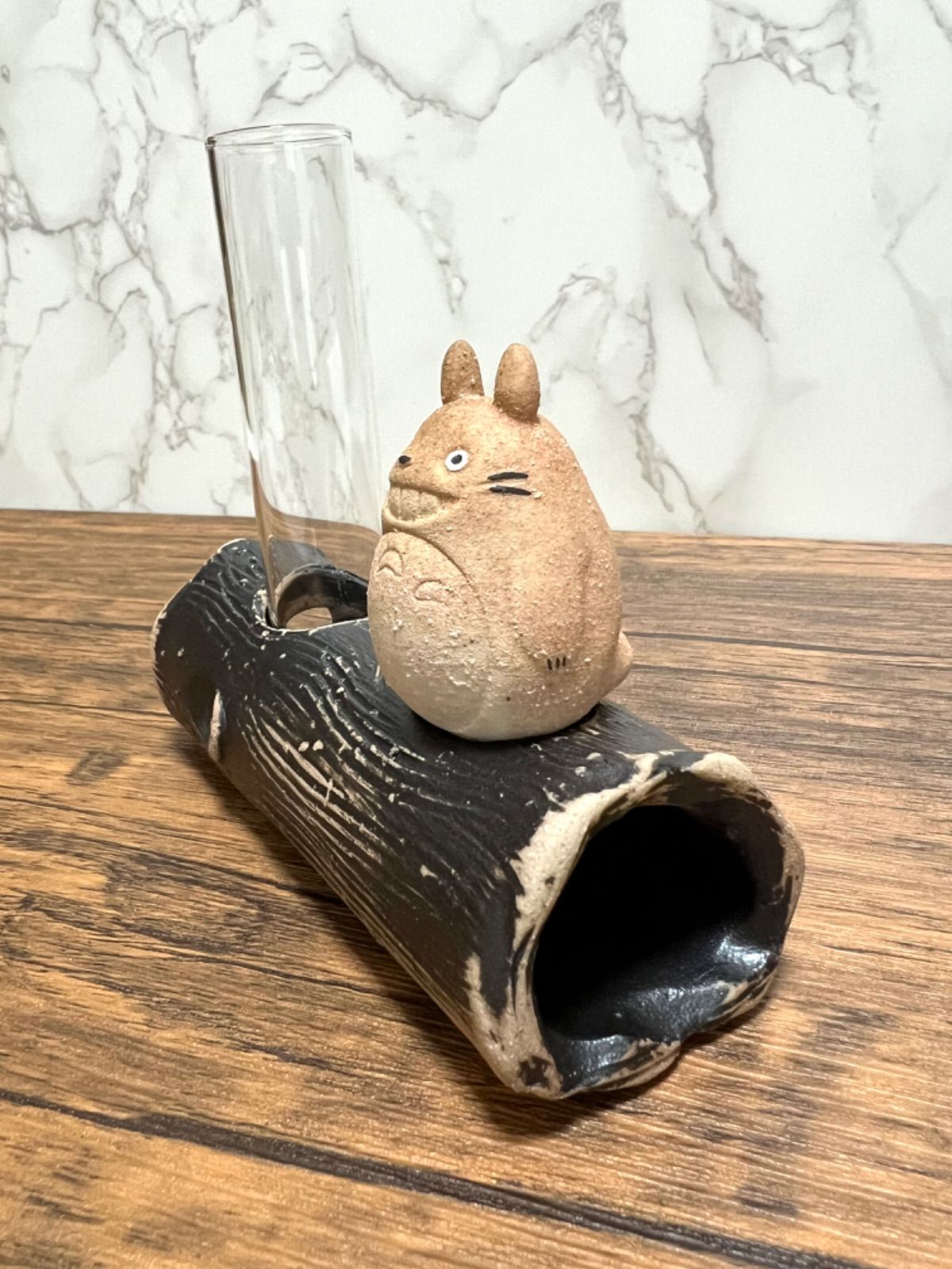 となりのトトロ 陶器 花瓶 信楽焼】スタジオジブリ となりのトトロ 一輪挿し 陶器 花瓶 明山窯