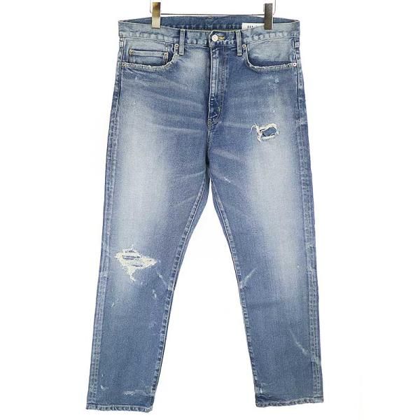 TRIPLEDOUBLEトリプルダブルダメージ加工ウォッシュストレートデニム