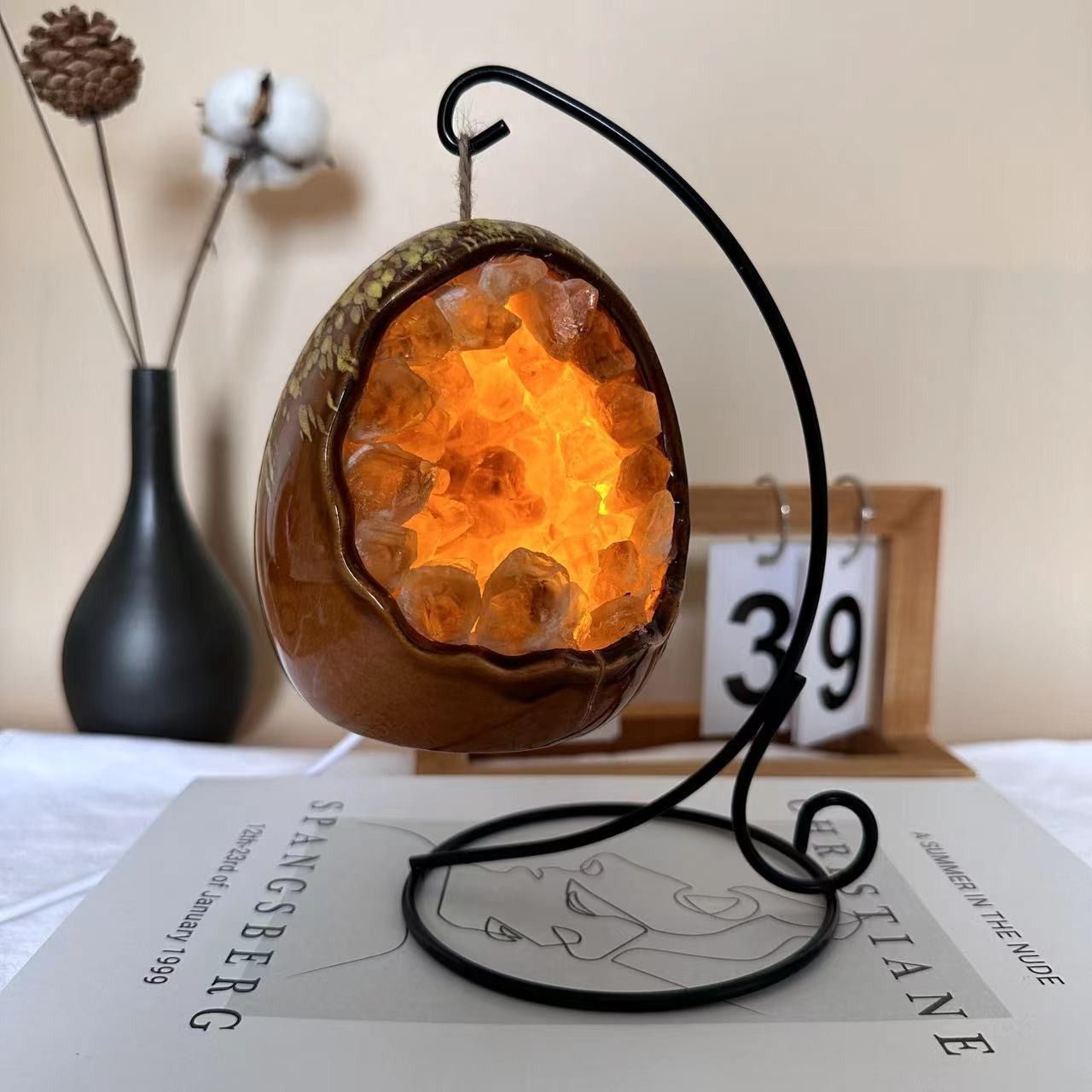 天然石 ランプ 吊り下げ アメジスト シトリン アベチュリン 原石