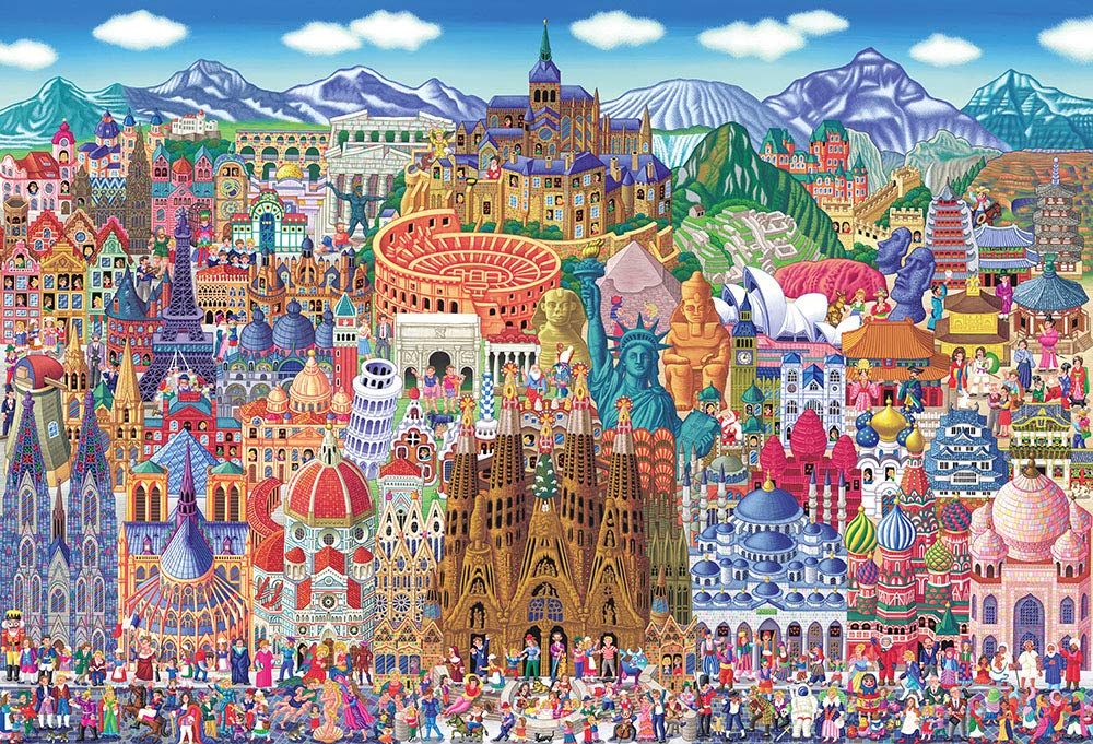 驚きの破格値，低価 【日本製】 2000スモールピースジグソーパズル 世界名所大集合! (49×72cm) S92-505 その他