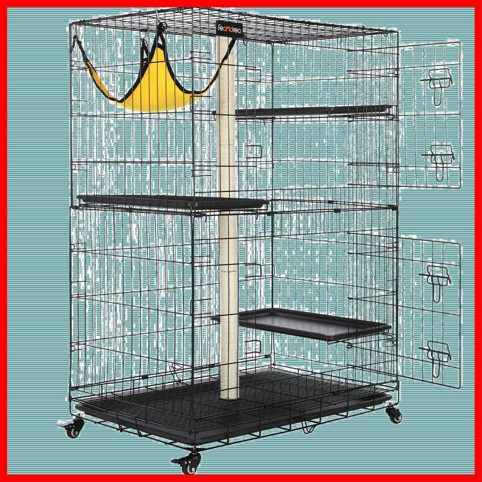 猫ケージ 猫用ケージ ブラック 猫ハウス 室内用猫のゲージ 大きめ動物