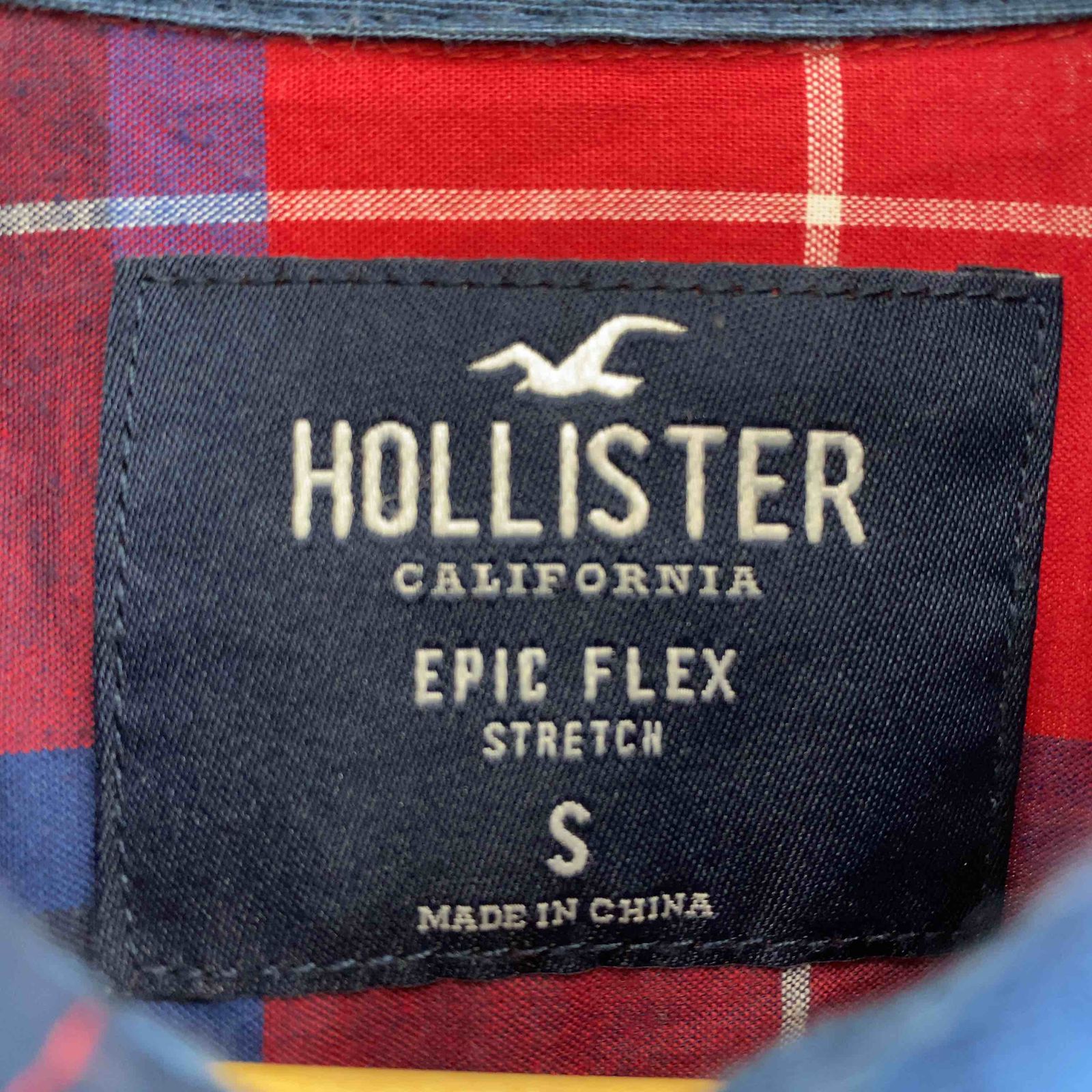 HOLLISTER ホリスター メンズ 長袖シャツ チェック ボタンダウン 赤