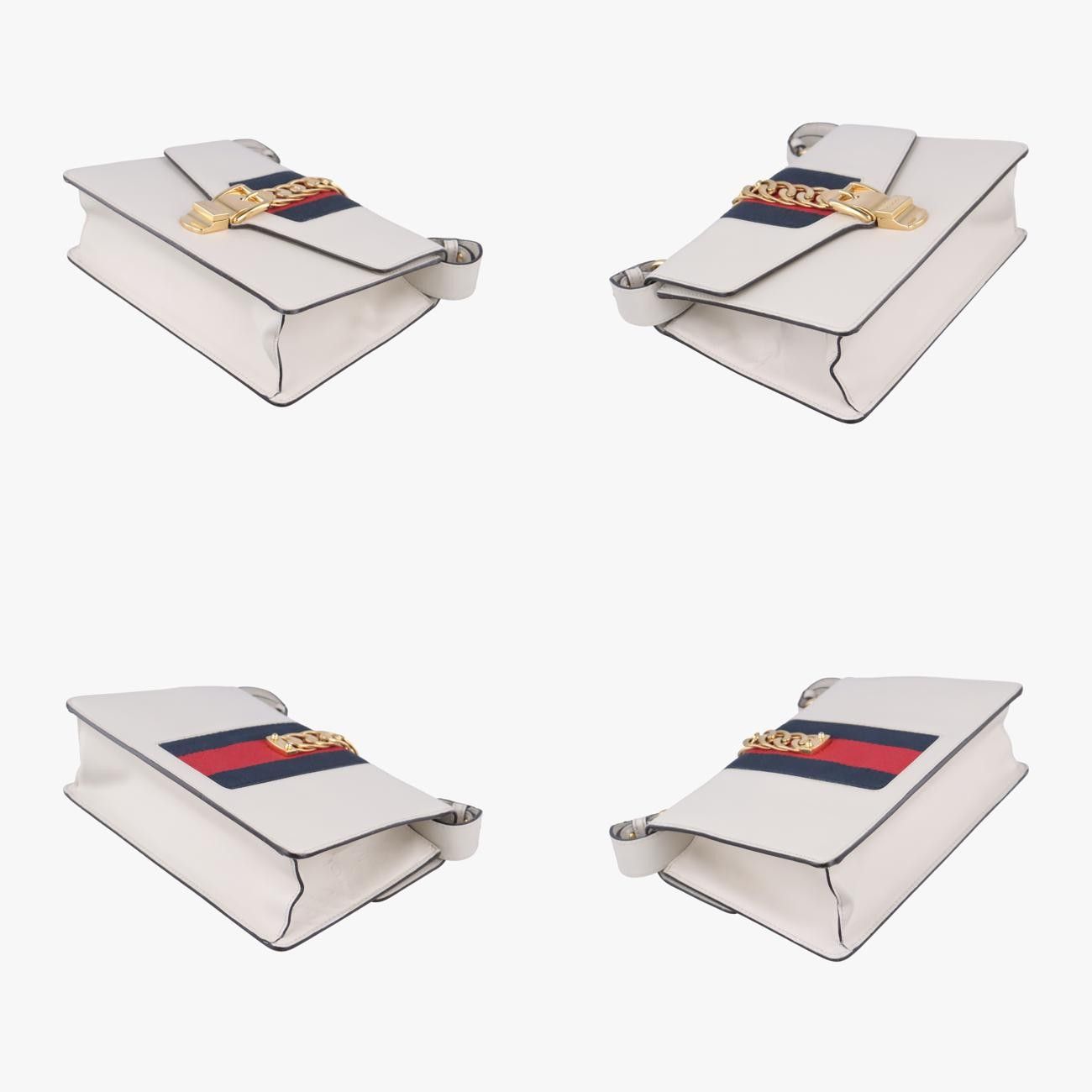 グッチGucciシルヴィアイボリー×ネイビー×レッドレザー421882H021418961