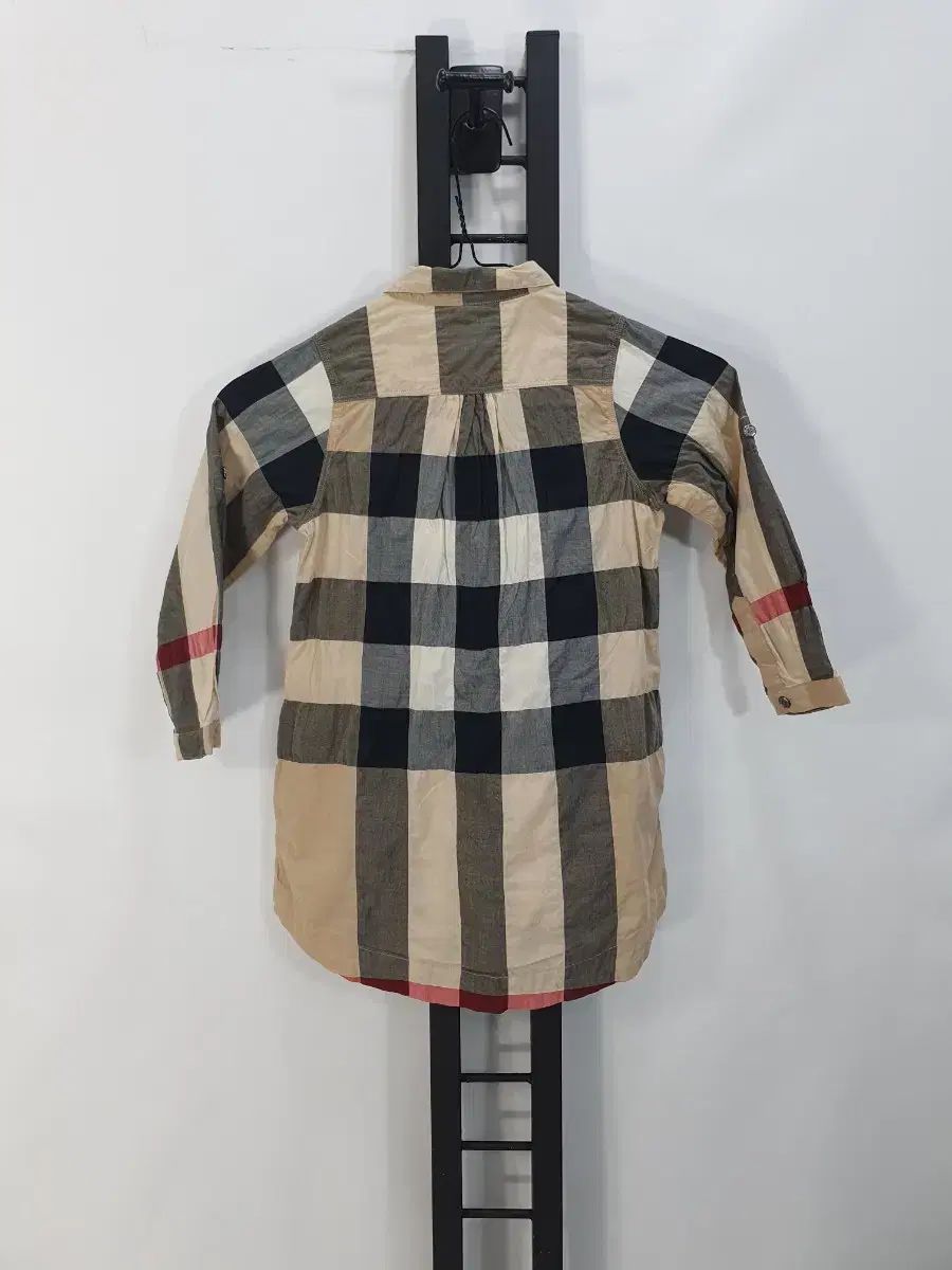 バーバリー キッズ シャツ ワンピース ビッグチェック ベージュ 4 y