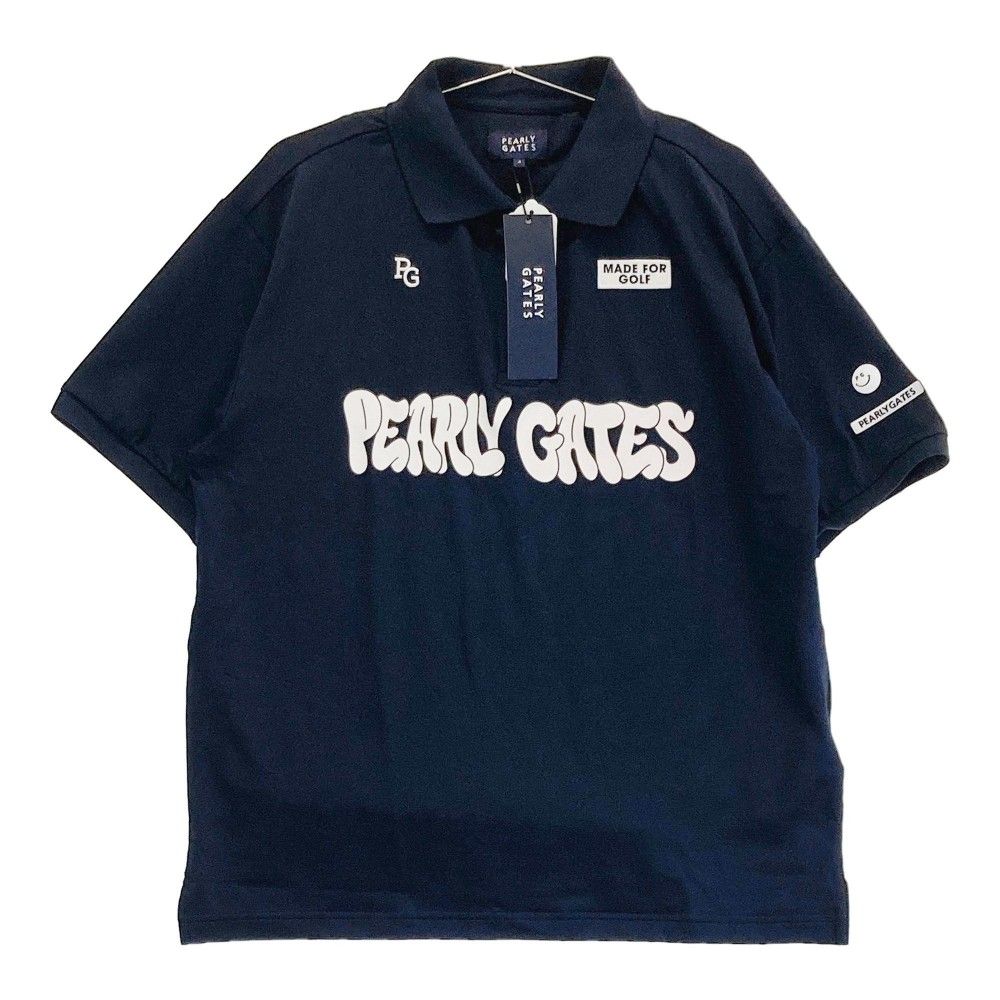 サイズ 4 PEARLY GATES パーリーゲイツ 2025年モデル 半袖ポロシャツ ネイビー系 240101286939 ゴルフウェア メンズ ストスト