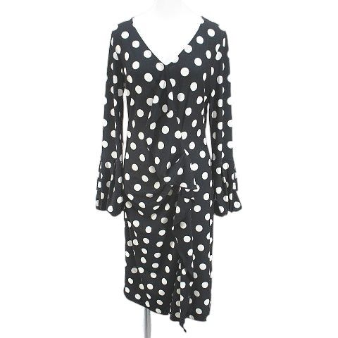 レジーナロマンティコ　ドットワンピース　ストレッチ　38 水玉 レジィーナロマンティコ ReginaRomantico 水玉 ドット 長袖 膝丈