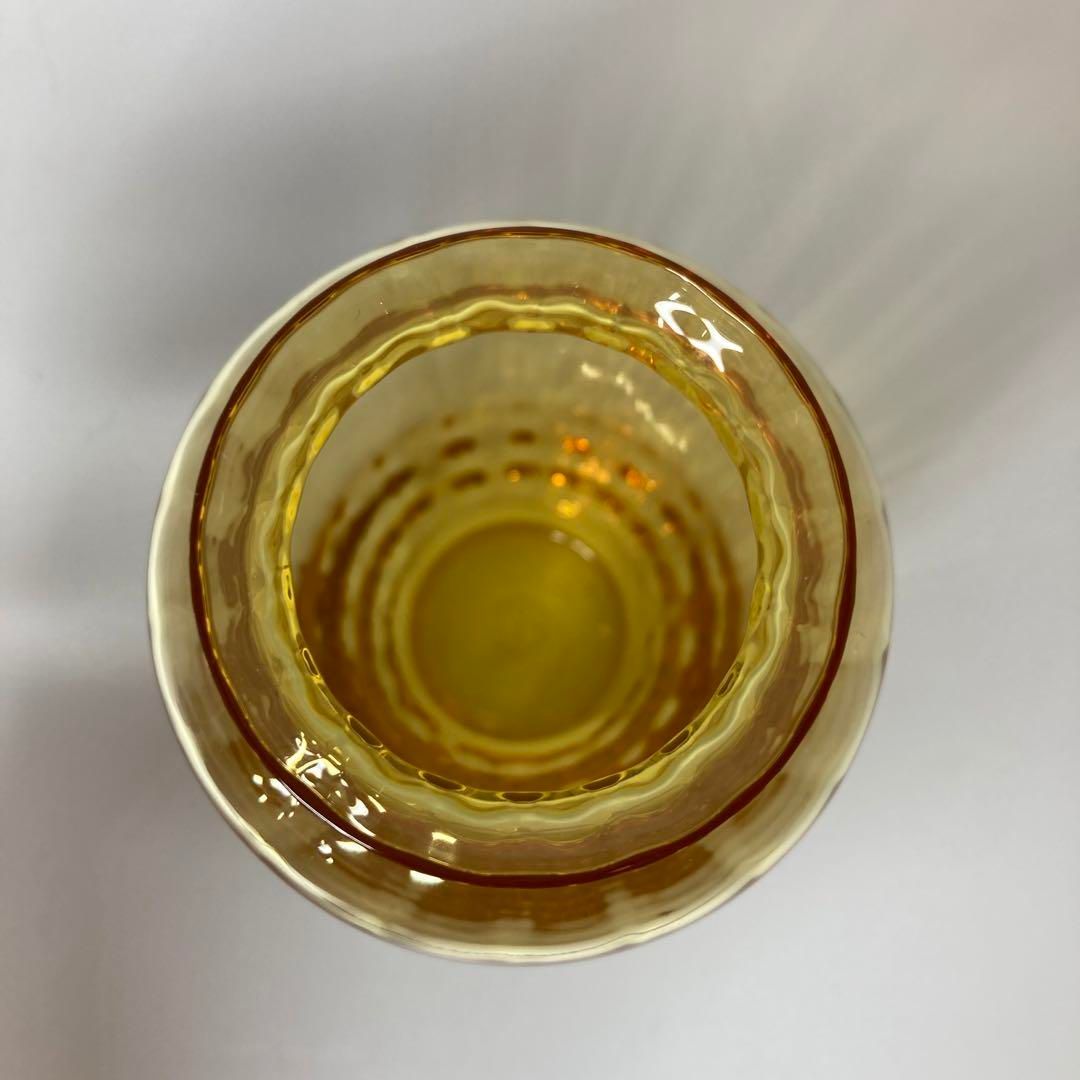 ☆洋3 バカラ　アレーユ　イエロー　フラワーベース　高さ11㎝東な6-0904① ☆洋3 バカラ アレーユ イエロー フラワーベース 高さ11㎝東な6