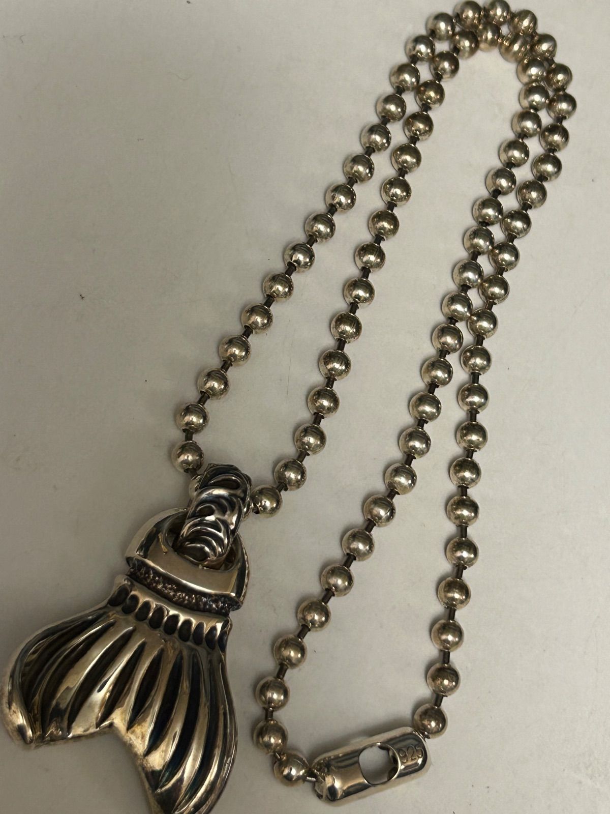 SILVER925FATチェーンFishtailトップネックレス