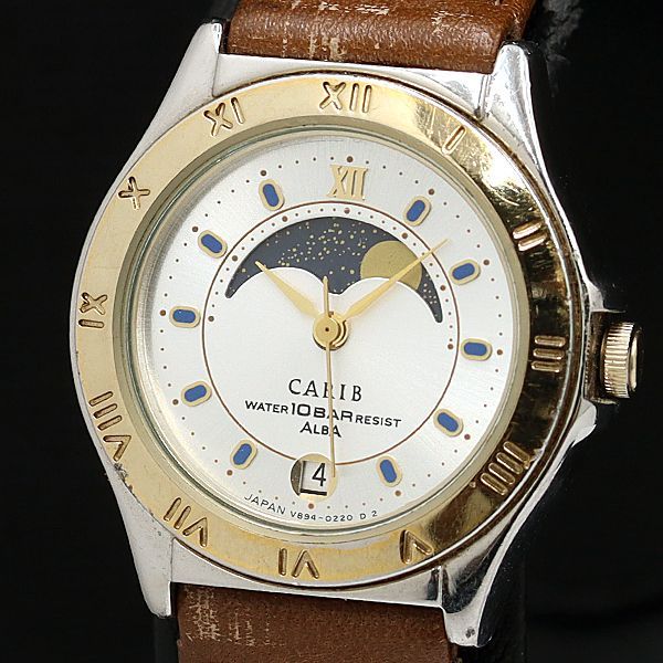 SEIKO ALBA CARIB ムーンフェイズ 腕時計 デッド ALBAアルバセイコームーンフェイズCARIBカリブ時計未使用
