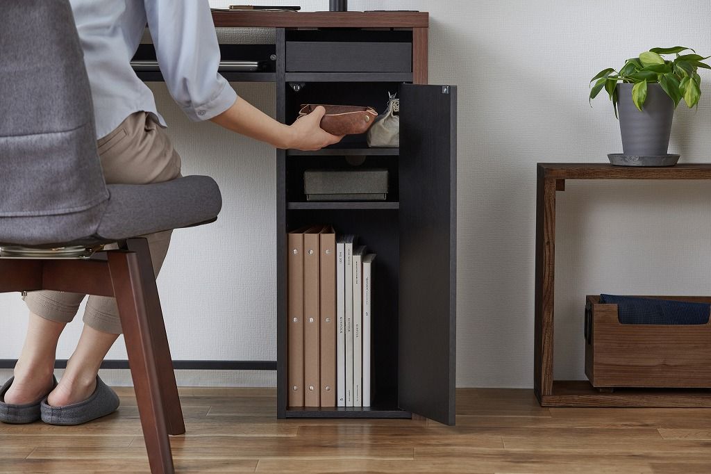 新作の新商品続々！ アイリスオーヤマ 収納付きデスク パソコンデスク ウォールナット ブラック K297156F IRIS OHYAMA 即日配送可！