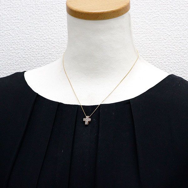 硝子のりんご❣️サファイアミステリーセッティングペンダントネックレス K18YG/PG ダイヤモンド ペンダントネックレス 0.60ct ミステリー