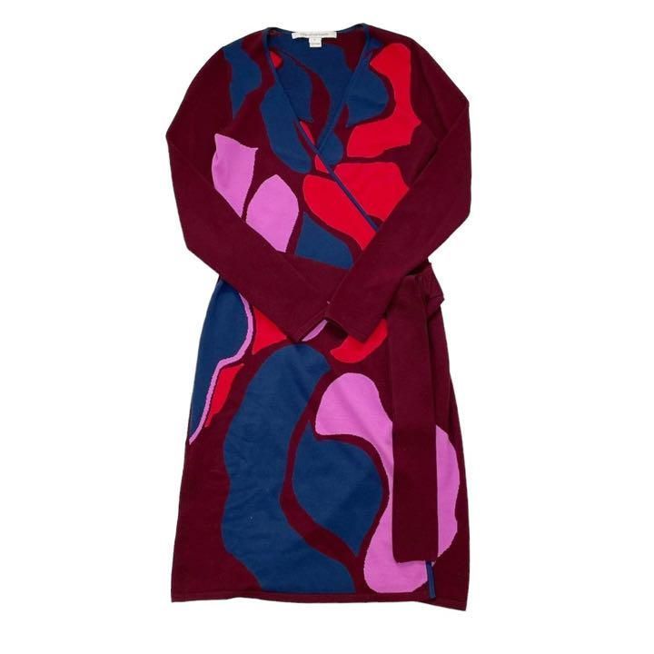 ダイアンフォンファステンバーグ ワンピース Sサイズ ウール マルチ  