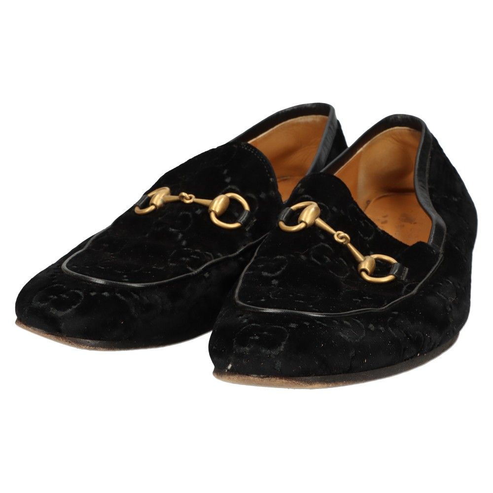 グッチ ホースビット ベルベット ローファー ネイビー 430088 8サイズ グッチ ホースビット ベルベット ローファー ネイビー 430088 8サイズ