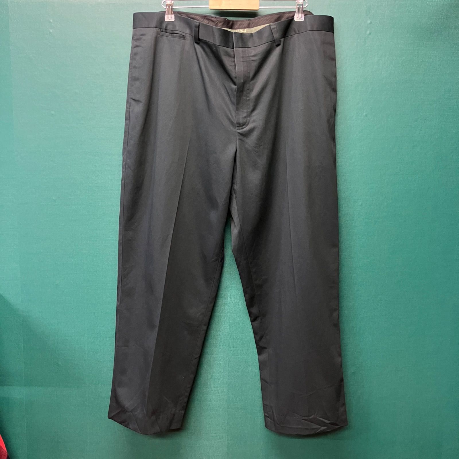 大きいサイズ L.L.Bean エルエルビーン ワイド チノ スラックス センタープレス 黒 ブラック W42インチ Wide slacks Black パンツ ボトムス テーパード