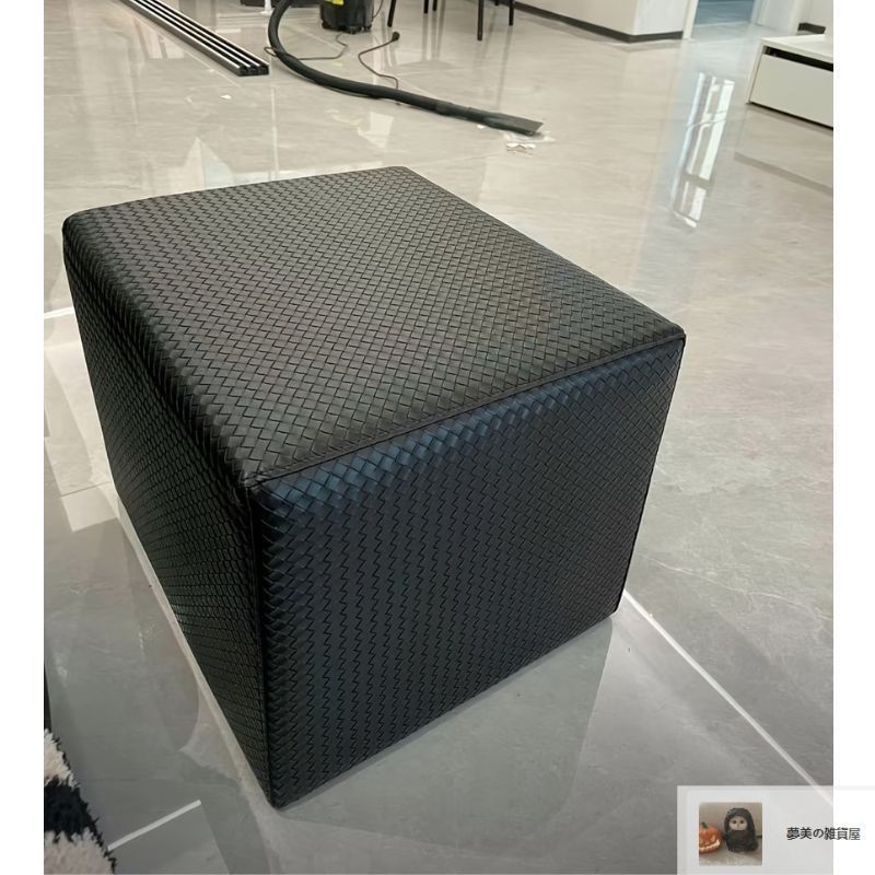 【注目のおすすめ】 レザーオットマン フットレスト 椅子 レザー織り ビンテージスタイル モダン シンプル おしゃれ リビング 書斎 男前 かっこいい5-82 使い勝手の良い