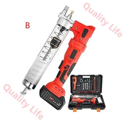 24Vコードレス電気グリースガン8000PSI高圧グリースガン600CC容量電動工具キット 2.7Ahリチウム電池