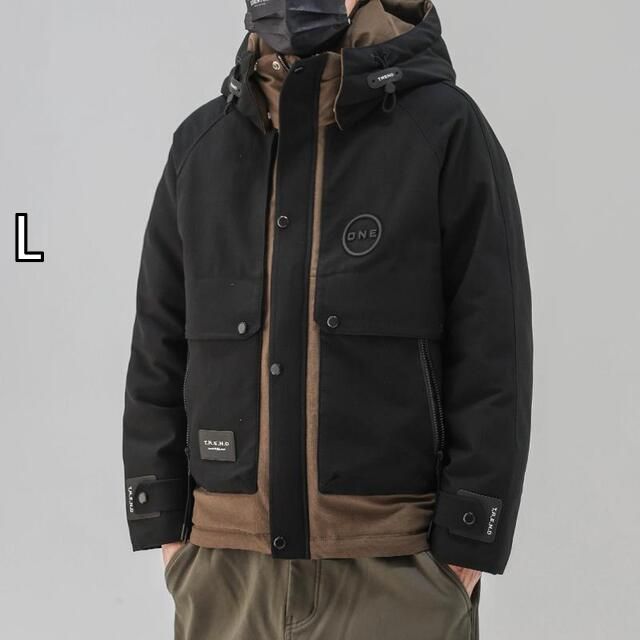 [L]メンズ ファッション 服 男性用 オシャレ シンプル 大人 かっこいい 大きいサイズ ストリート 紳士服 チャージ ダウン ジャケット フード付き ホワイトダックダウン ジャケット 多機能 ジャケット