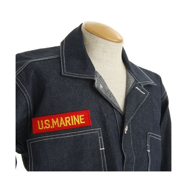 米軍 WW2 デニムワークジャケット ワッペン刺繍付き ネイビー S 36